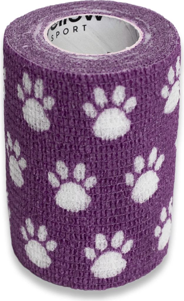 Bandaż kohezyjny 7,5cm x 4,5m fioletowy w łapki Zdjęcie produktu 