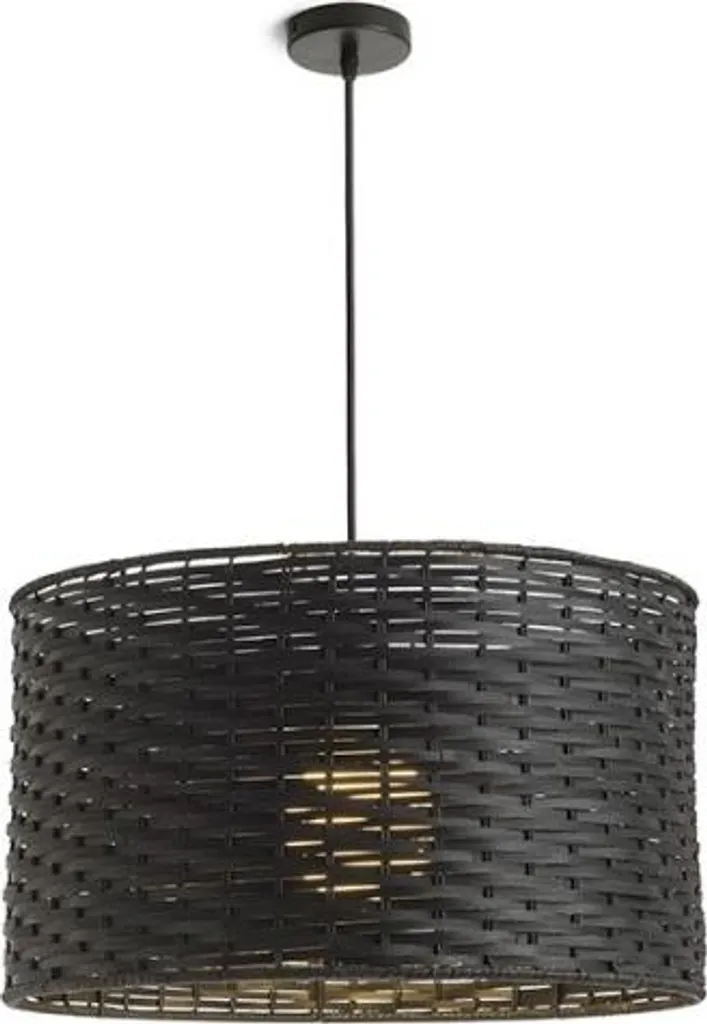 Sospensione FIATLUX 41/24 in Bambù Nero: Design Artigianale E27 15W