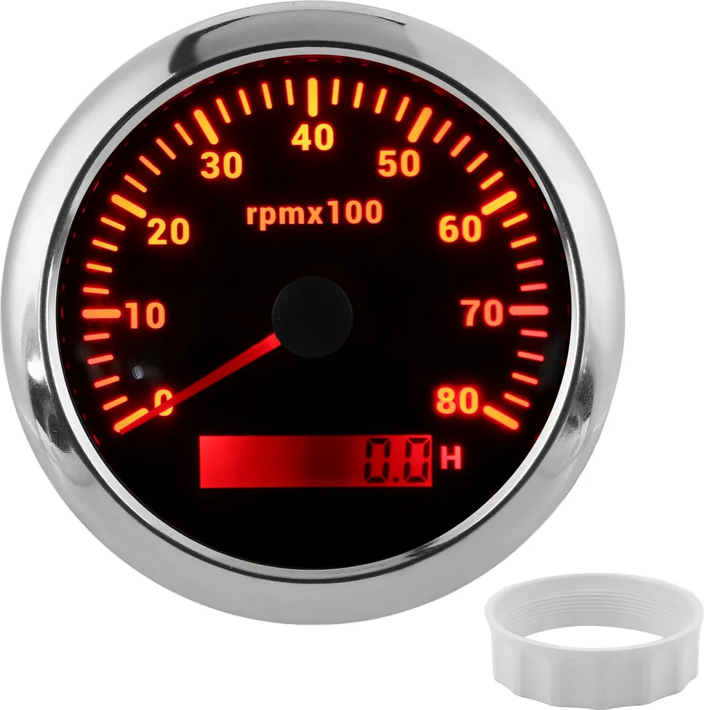 Compte-tours 8000 tr/min pour tableau de bord marine et camping-car 85mm