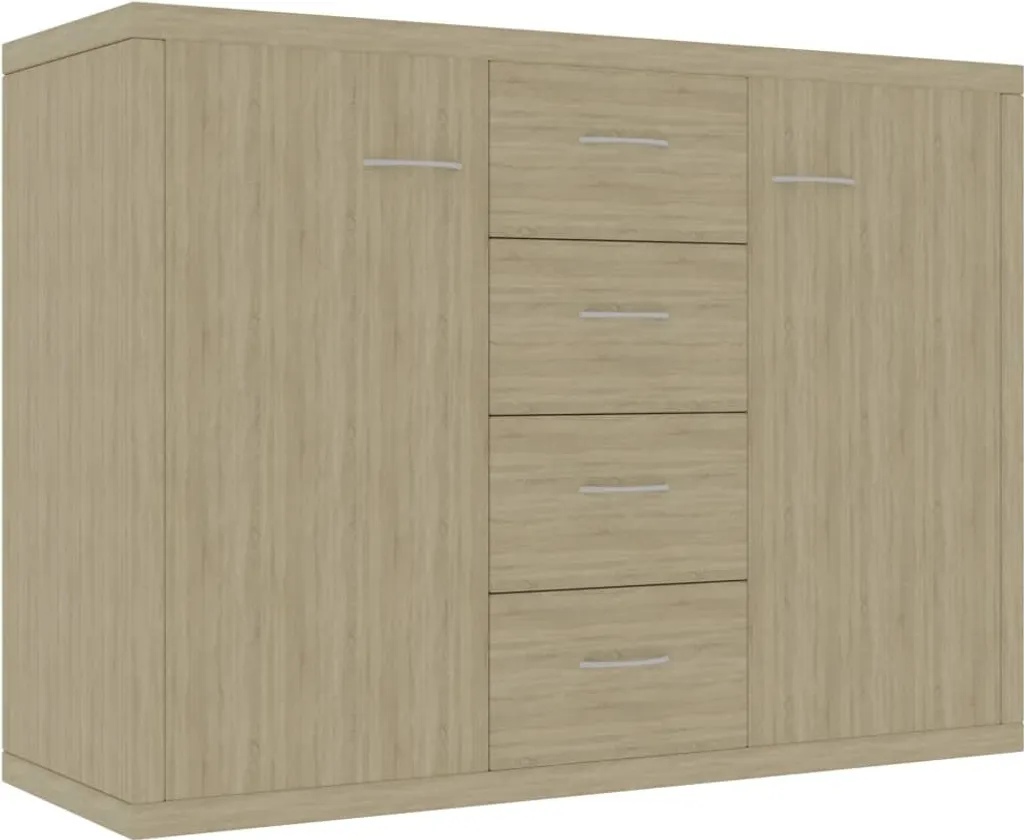 vidaXL Credenza Rovere Sonoma 88x30x65 cm | Mobiletto Multiuso Legno - 2