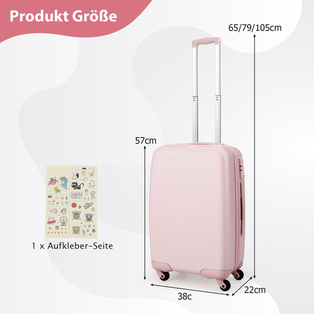 COSTWAY 20" príručná batožina, cestovný kufor s nálepkou, Obrázok produktu 2