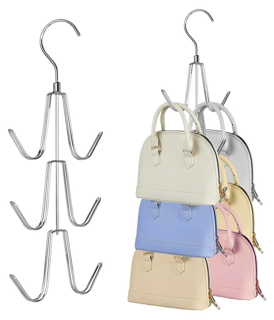 Schalbügel, 2 Stück Handtaschenhalter, Krawattenhalter, Multifunktionale Gürtel- und Krawatten-Organizer für Krawatten, Schals, Tücher, Taschen
