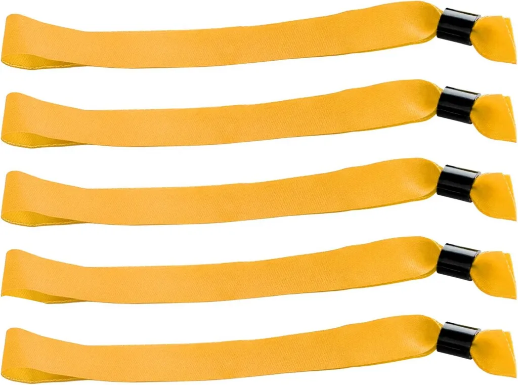 Bracelet en tissu tissé jaune résistant et confortable - 100 unités