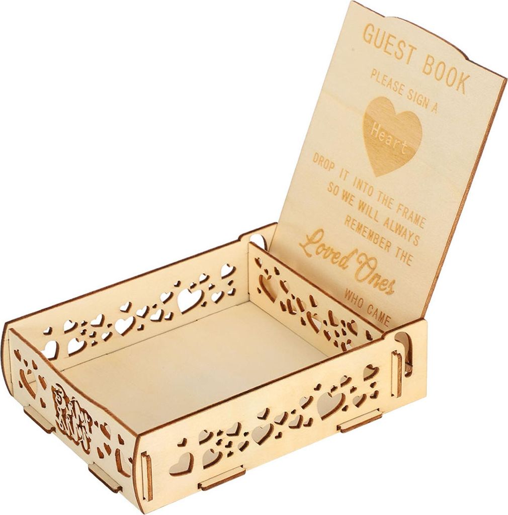 Gästebuchbox aus Holz, Geschenkkartenhalter, romantische Hochzeitsartikel