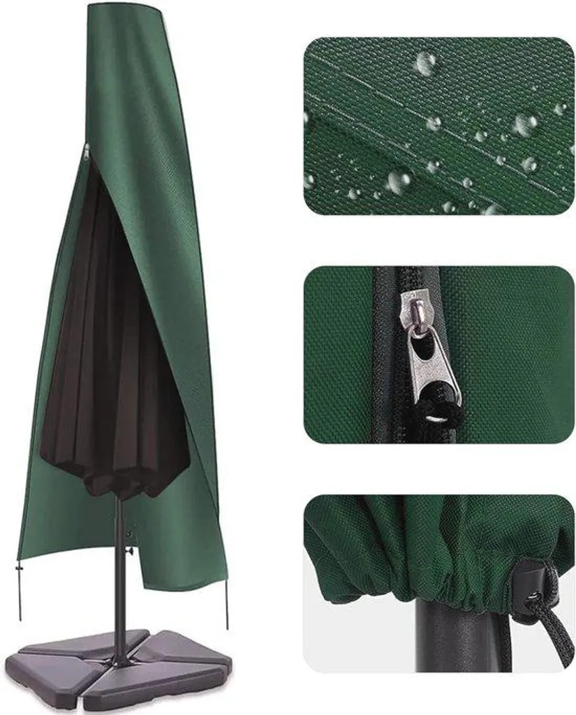 Housse de Protection Parasol Déporté 4m en Oxford 600D avec Zip Robuste