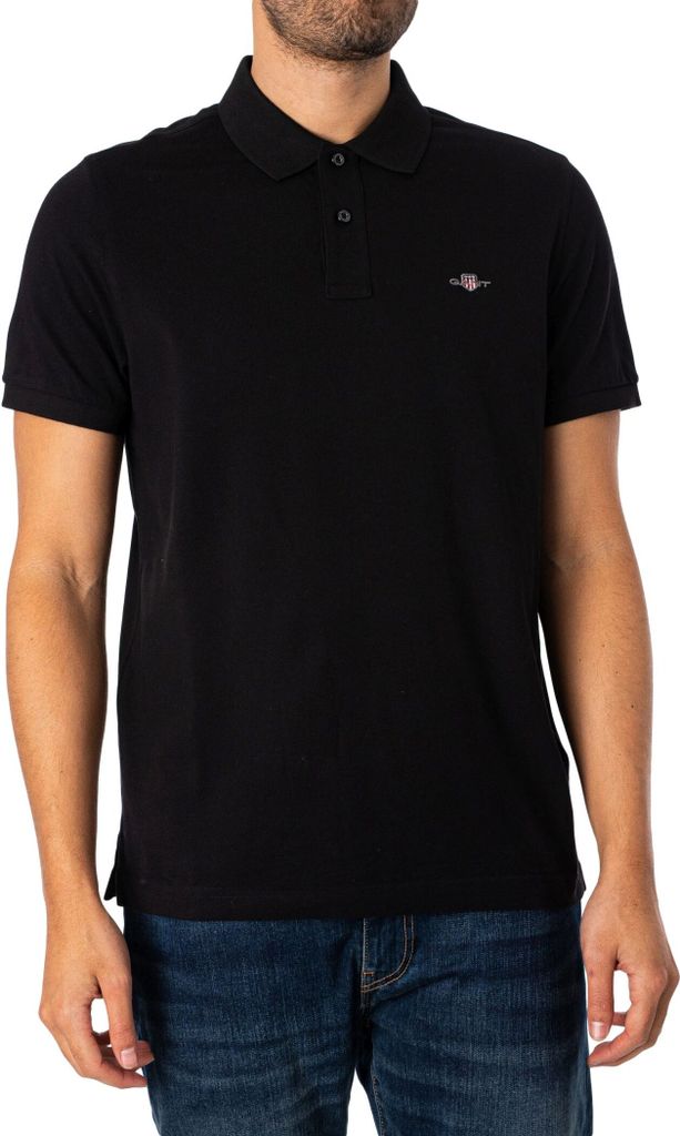 GANT Reguläres Shield-Pique-Poloshirt, Schwarz 3XL Produktbild 
