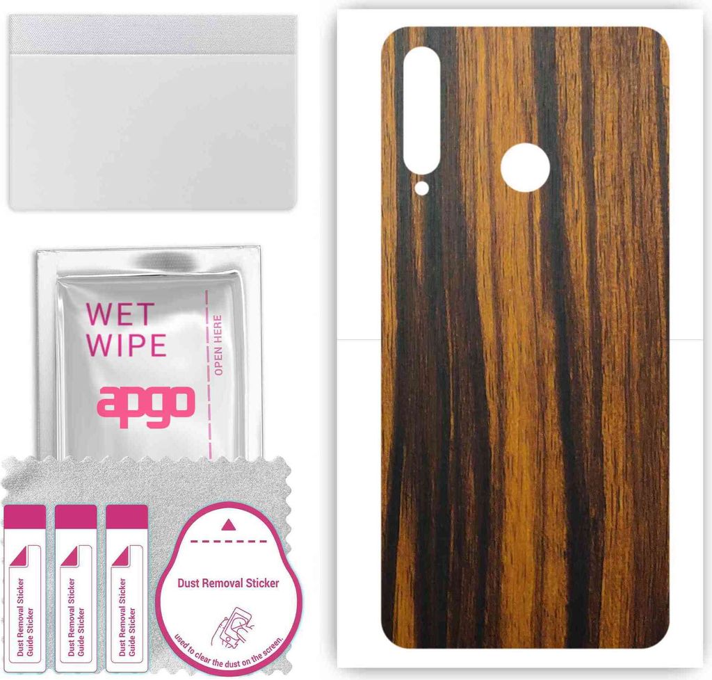apgo Rückseite Schutzfolie, Skin, kompatibel mit Honor 20i, Hinten Displayschutzfolie aus Vinylfolie, kratzfest, einfache Montage - Tigerwood