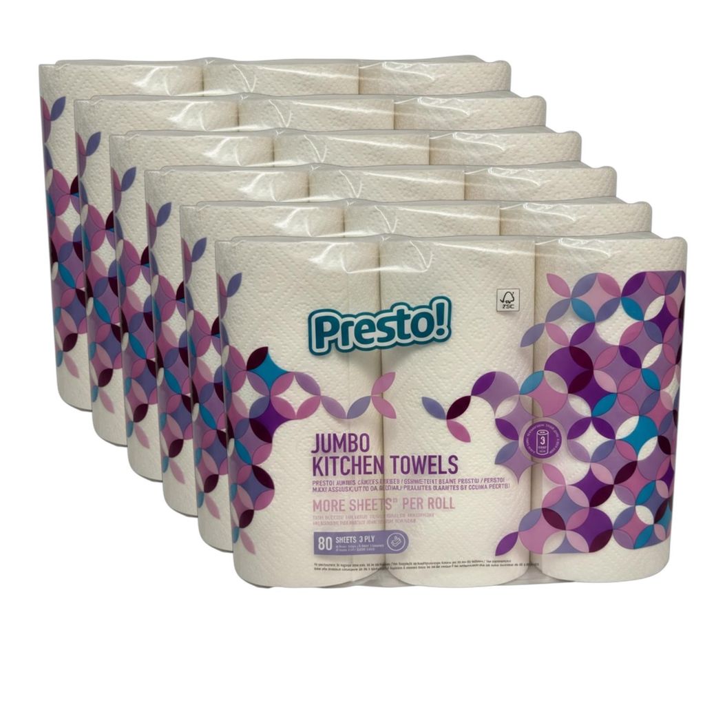 Presto! Jumbo Küchenrollen 18 Rollen – 3-lagiges Produktbild 