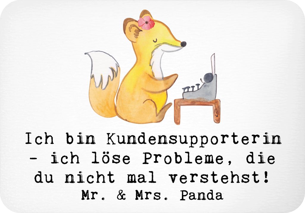 Mr. & Mrs. Panda magnet Kundensupporterin Heldin - Weiß - Geschenk, Hilfsbereitschaft, wandmagnet, zettelhalter, Berufsgestaltung, Kundenberatung,...