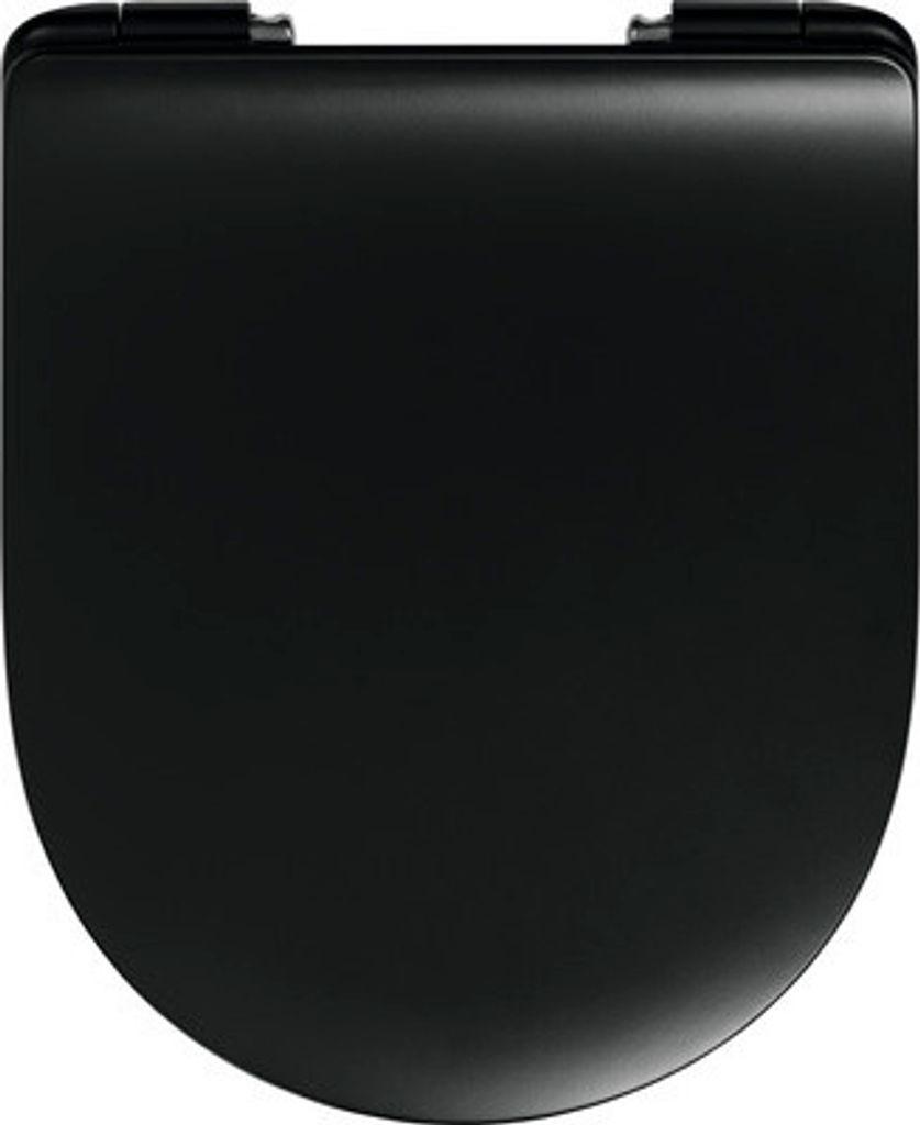 REIKA WC-Sitz MITO schwarz matt Scharniere edelstahl mit Absenkautomatik und Quick&Clean für Jungborn Donella, Jungborn