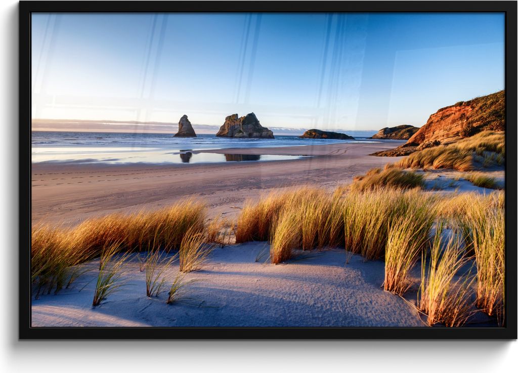MuchoWow MuchoWow Gerahmtes Poster Strand - Meer - Natur 90x60 cm - Poster mit zchwarzem Bilderrahmen - Fotorahmen - Foto-Plakat