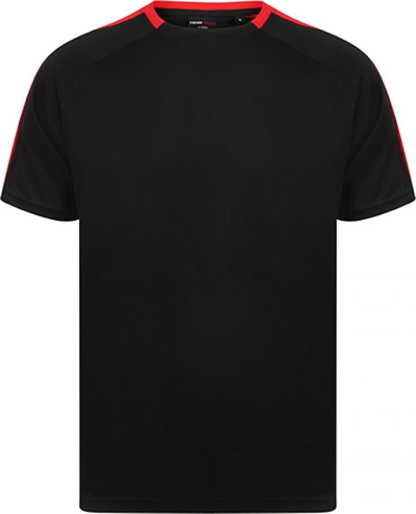 Finden+Hales LV290 | Uni Team T-Shirt, Single Jersey - Farbe: Black/Red - Größe: S
