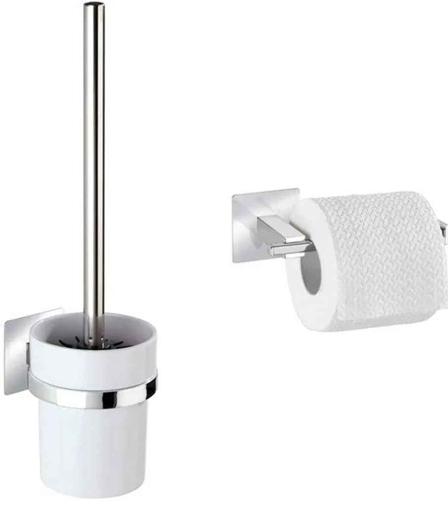 Porte-brosse WC chromé anti-odeur sans couvercle pour hygiène totale