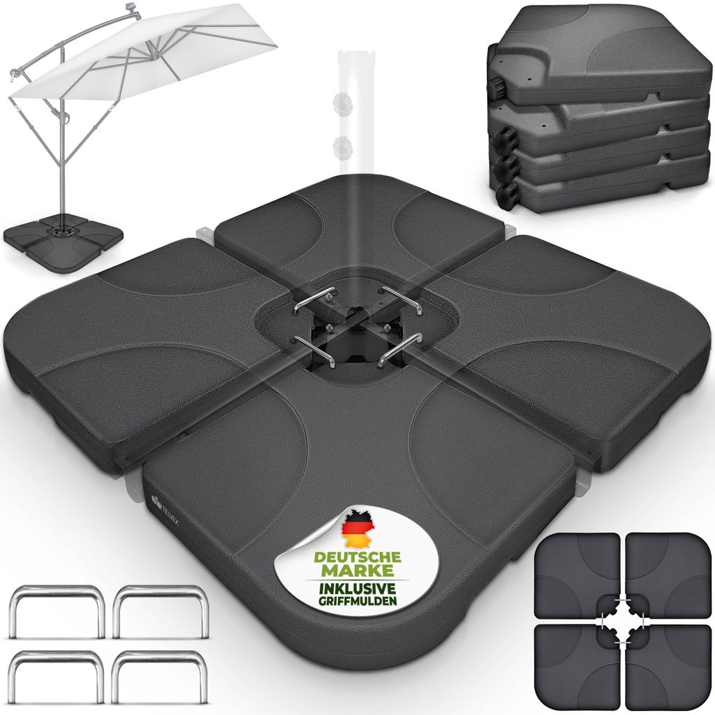 tillvex® Parasolstandaard 60 liter / 80 kg, 4-delig voor Productafbeelding 