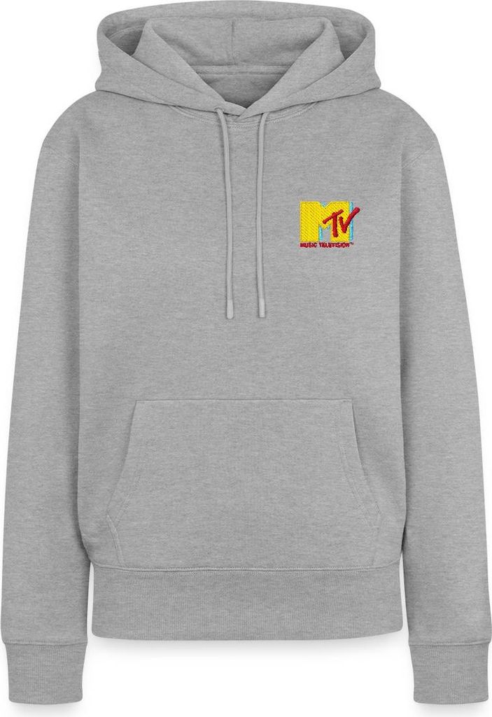 Spreadshirt MTV Logo Als Stick-Design Damen Premium Hoodie, XS, Grau meliert