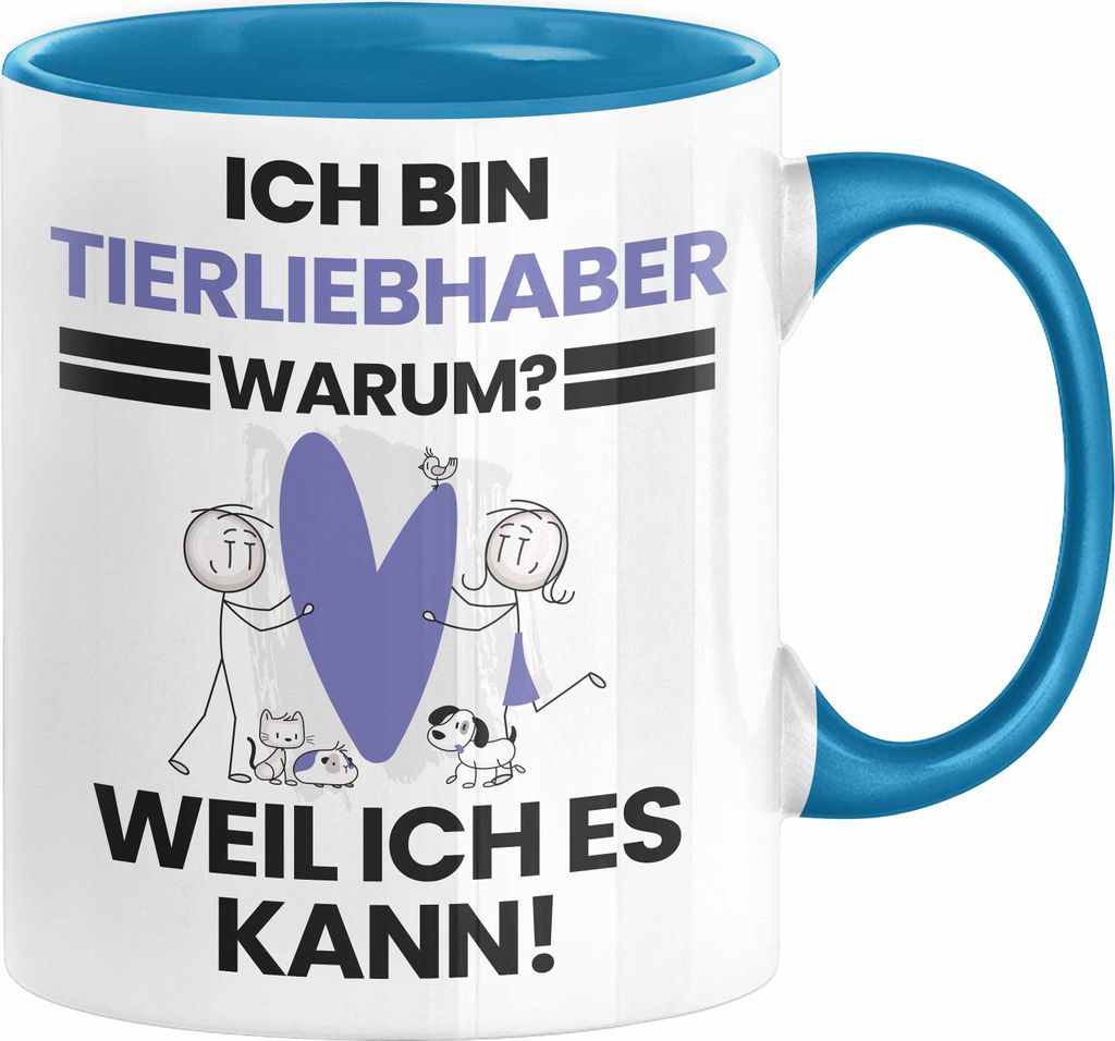 Tierliebhaber Geschenk Tasse Lustiger Spruch Ich Bin Tierliebhaber Warum Weil Ich Es Kann Geschenkidee Bester Tierliebhaber Geburtstag Kaffee-Beche...