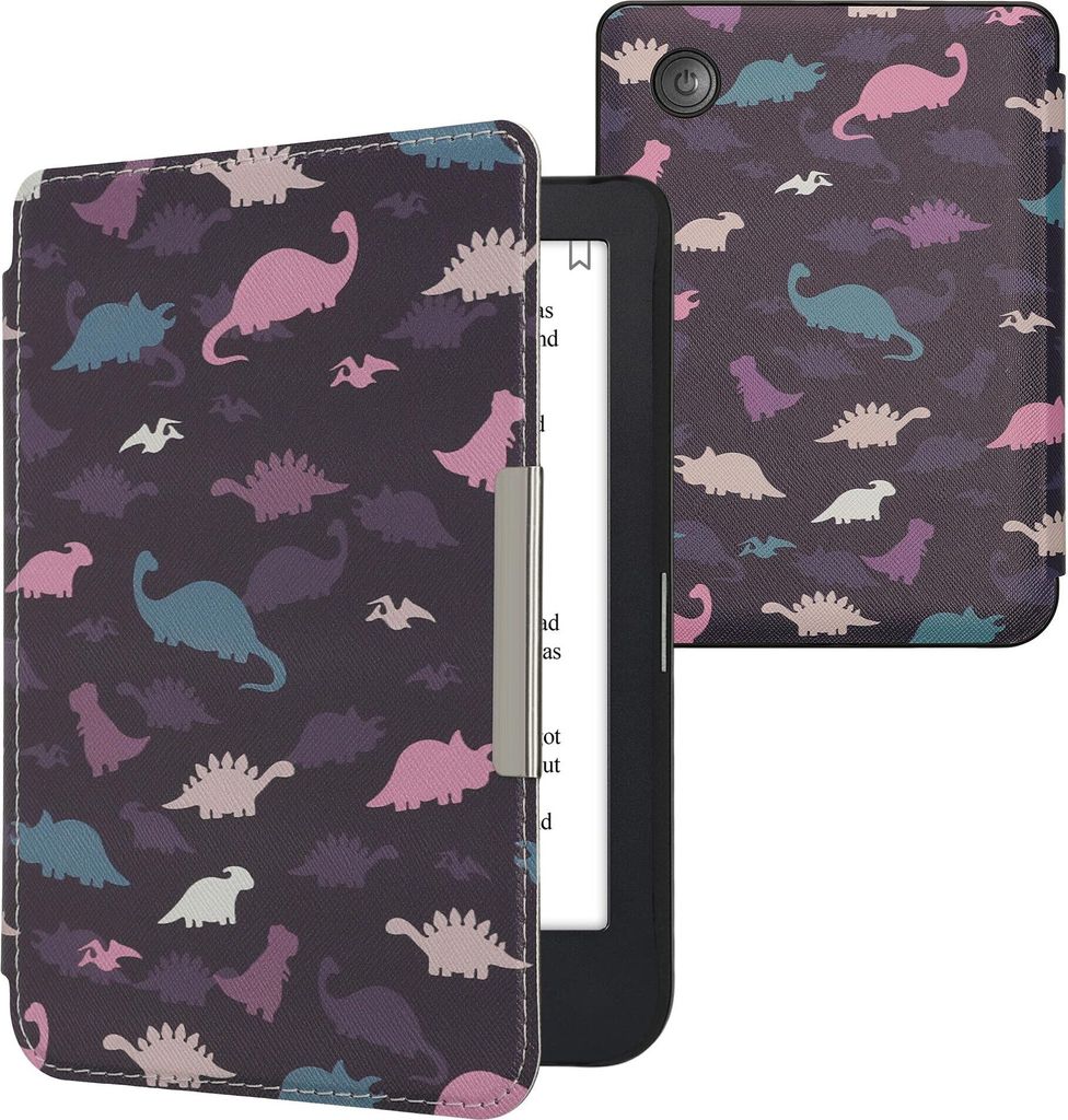 kwmobile Schutzhülle für Kobo Clara 2E / Tolino Shine 4 Hülle - eReader Flip Case mit Auto Sleep Funktion - Galaxie Baum Wiese mit Blau Grau Sch...