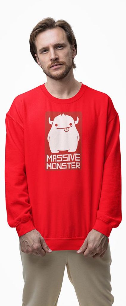 D&B Design Uni Pullover SWEB00024 Monster Rot-Größe 3XL