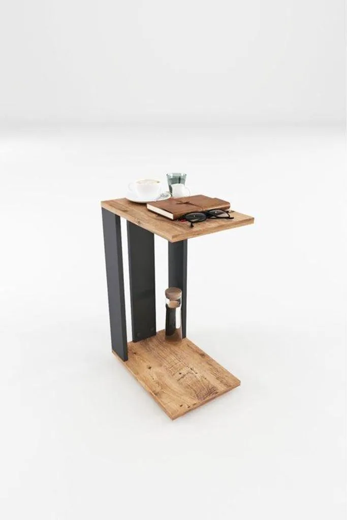 Table d'appoint Intergas sur roulettes 42,2x28,4x62 cm pin et anthracite