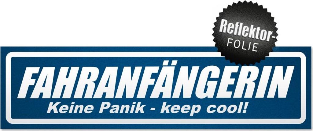 Fahranfängerin invertiert Magnetschild Schild magnetisch