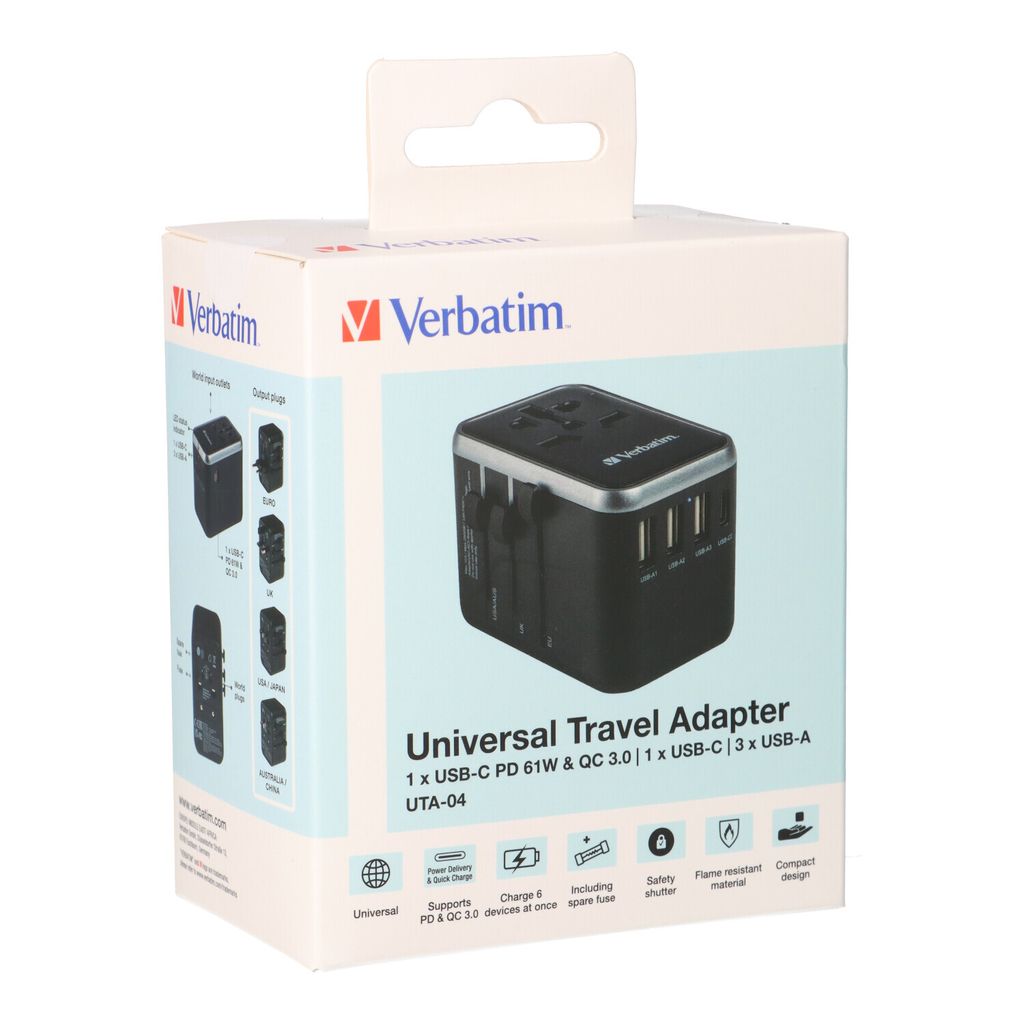 VERBATIM 49546 Nabíjecí adaptér Universal Travel - UTA-04, Obrázek produktu 