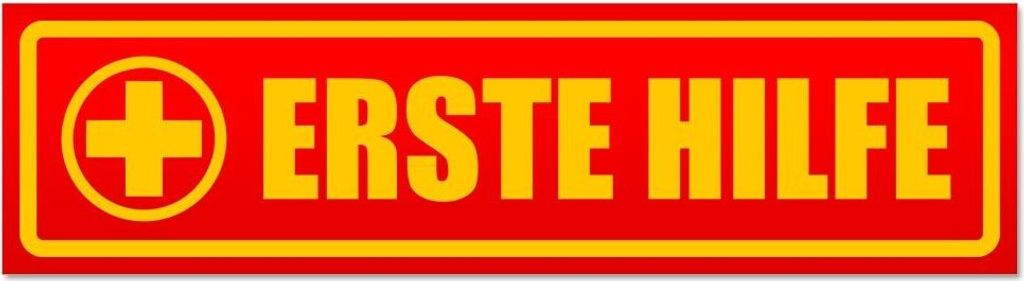 Kiwistar - Autoaufkleber - Rot - 20 x 5,3 cm - Erste Hilfe - Hinweis Aufkleber Sticker für Auto, Kfz, Fahrrad, PKW, LKW