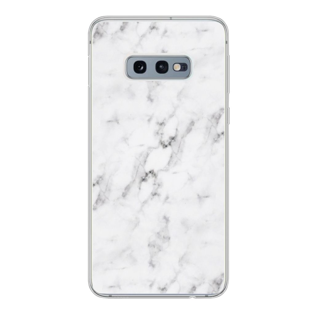 MuchoWow Handyhülle Schutzhülle Hülle für Samsung Galaxy S10e Marmor - Luxus - Weiß - Grau - Marmoroptik Silikon Softcase Handy Hülle - Handy