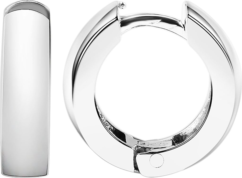 925/- Echt Silber Klapp-Creolen "Tijana", 925/rhodiniert Produktbild 