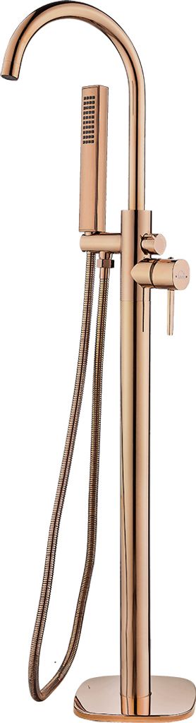 BADLAND Freistehende Badewannenarmatur POLA Wannenarmatur für Badezimmer in Rosegold