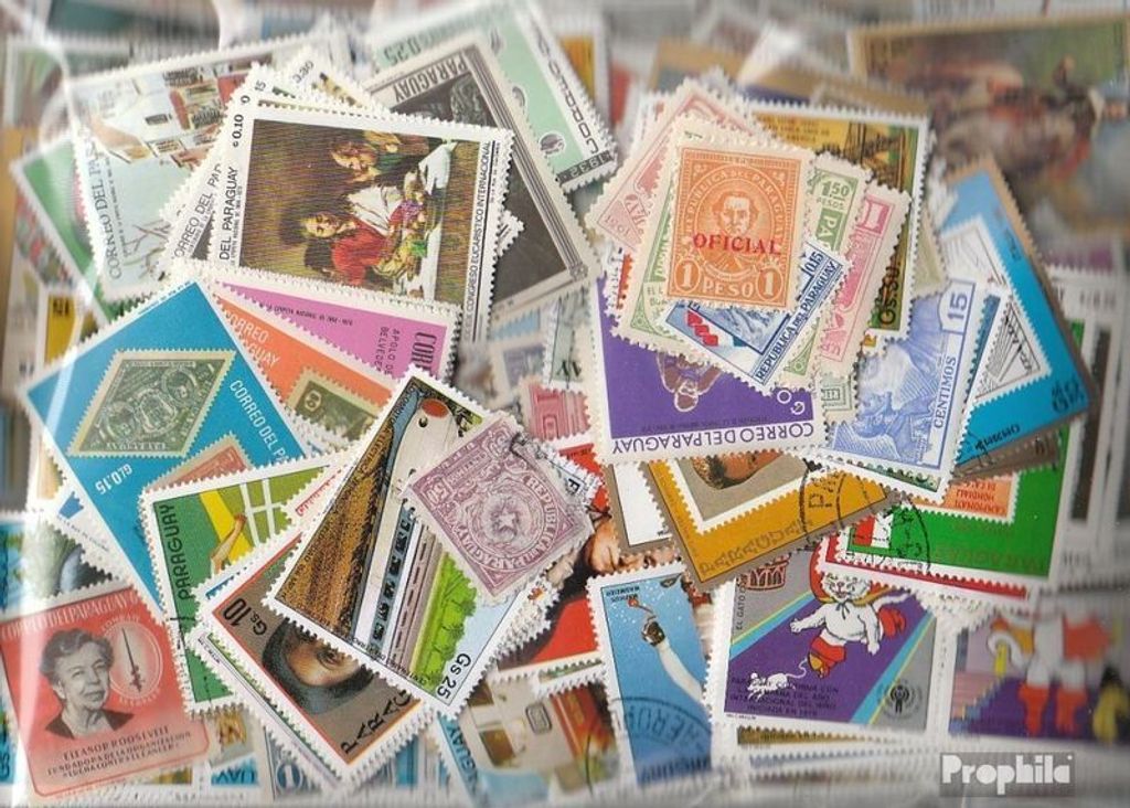 Briefmarken Paraguay 1.200 verschiedene Marken Produktbild 