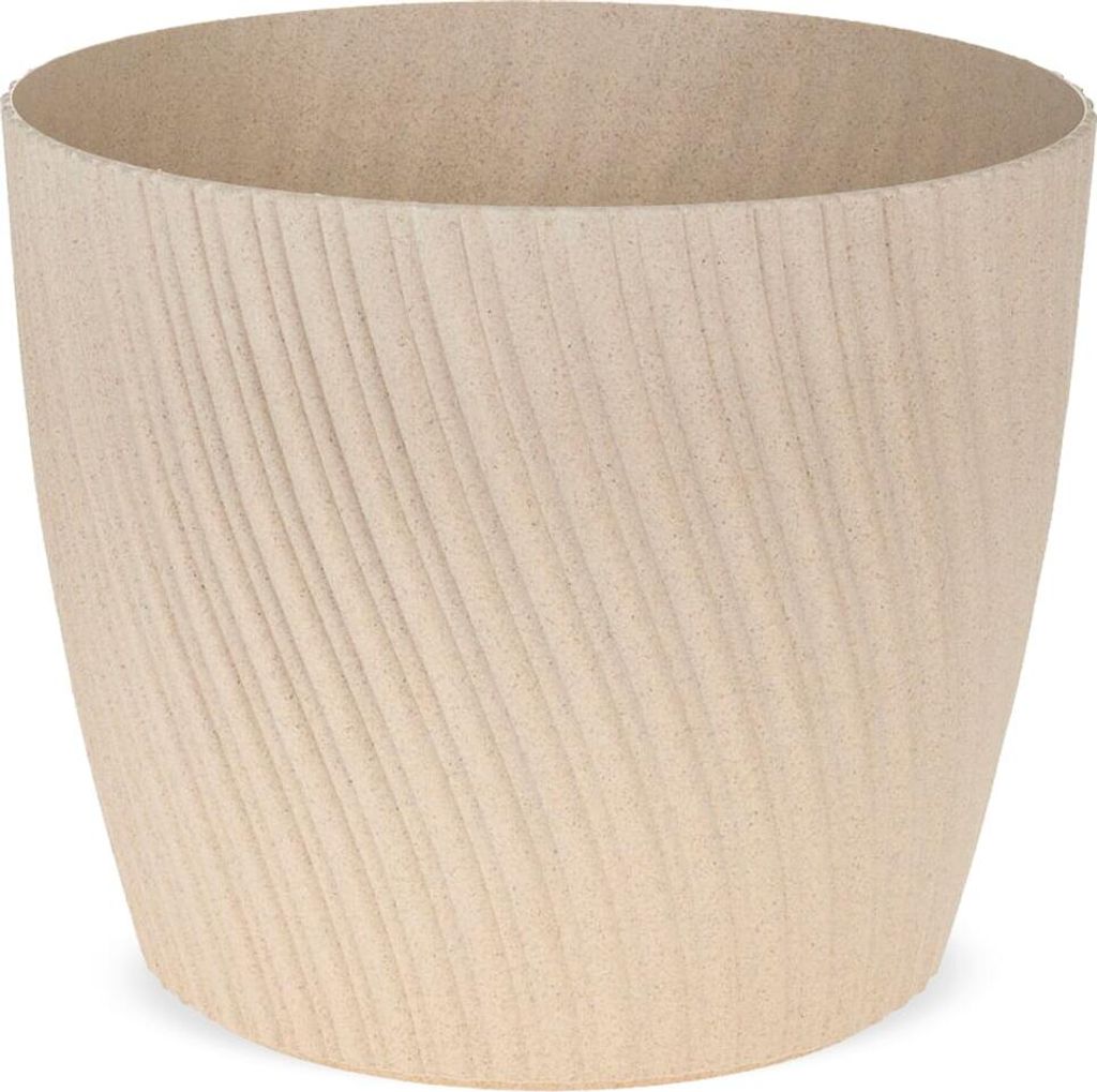 Moderner Blumentopf gerillt in weiß Ø 22,5 cm