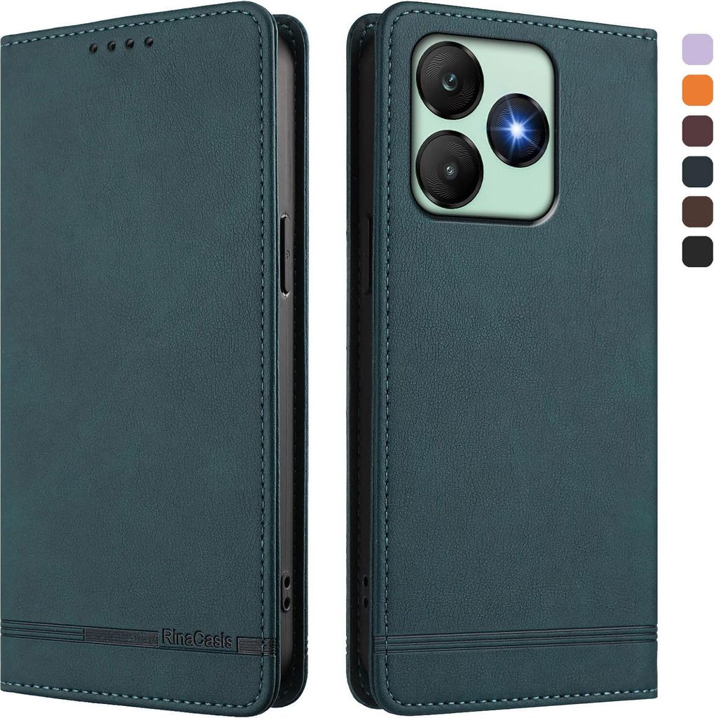 Hülle für Wiko T20, Retro Kunstleder Ständer Klapphülle mit Kartenfächer und Magnetische Grün