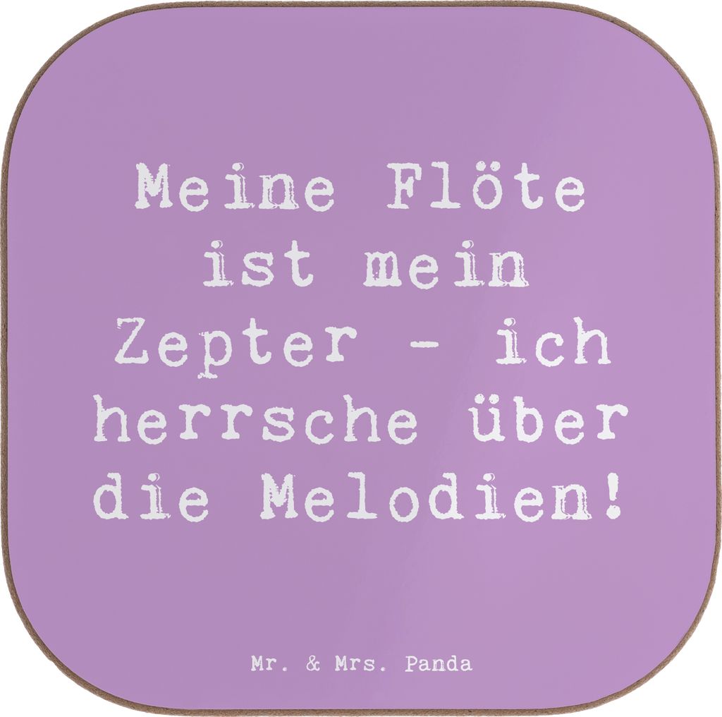 Mr. & Mrs. Panda Tischuntersetzer Spruch Flötenzauber - Lavendeltraum - Geschenk, Melodie, Coaster, Untersetzer Gläser, Flötist, Illustrationen,...