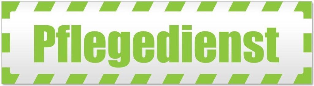 Kiwistar Pflegedienst gestreift Magnetschild Schild magnetisch - 30cm Lindgrün - Magnetfolie für Auto PKW Kfz