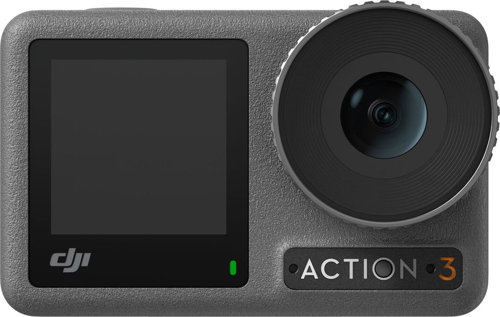 A front view of a DJI Osmo Action 3 camera.