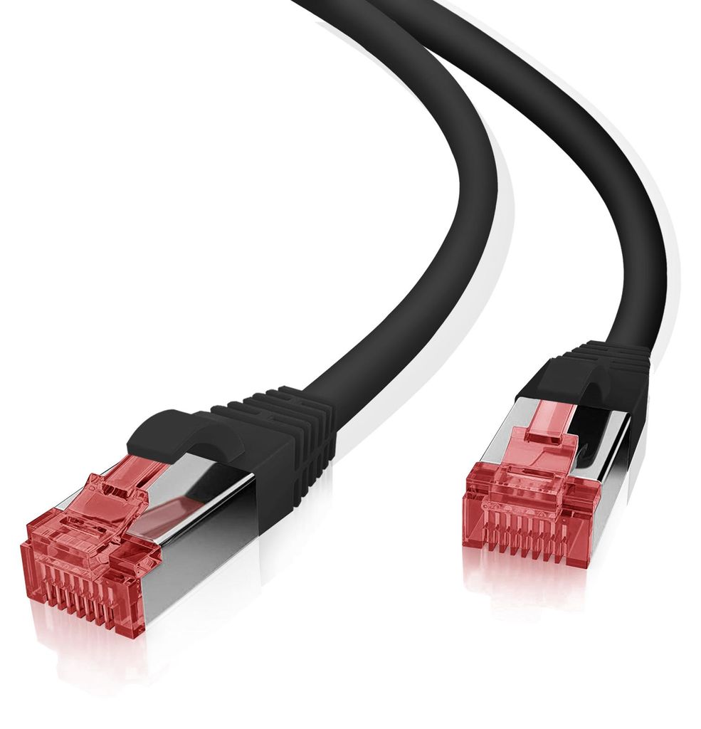 helos Patchkabel Cat 6 S/FTP RJ45 schwarz 15m AWG27/7 LSZH GHMT