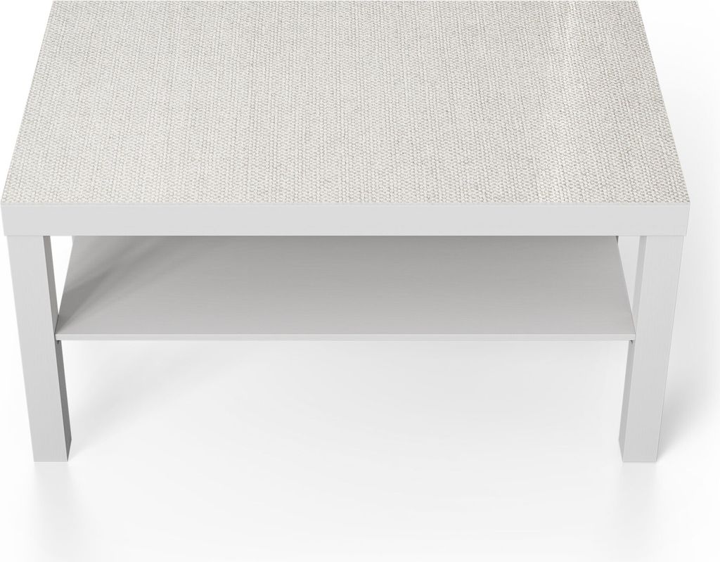 DEQORI Couchtisch 90x55 cm Weiß 'Leinengewebe Nahaufnahme' Glas Beistelltisch