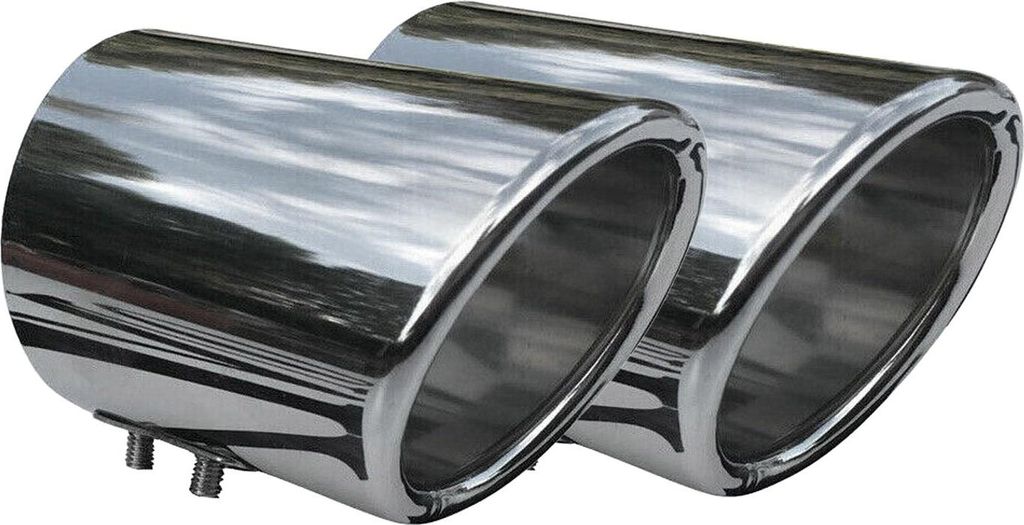 Auspuffblende Endrohr für VW Scirocco 2008-2017 Edelstahl Chrom 72mm 2tlg