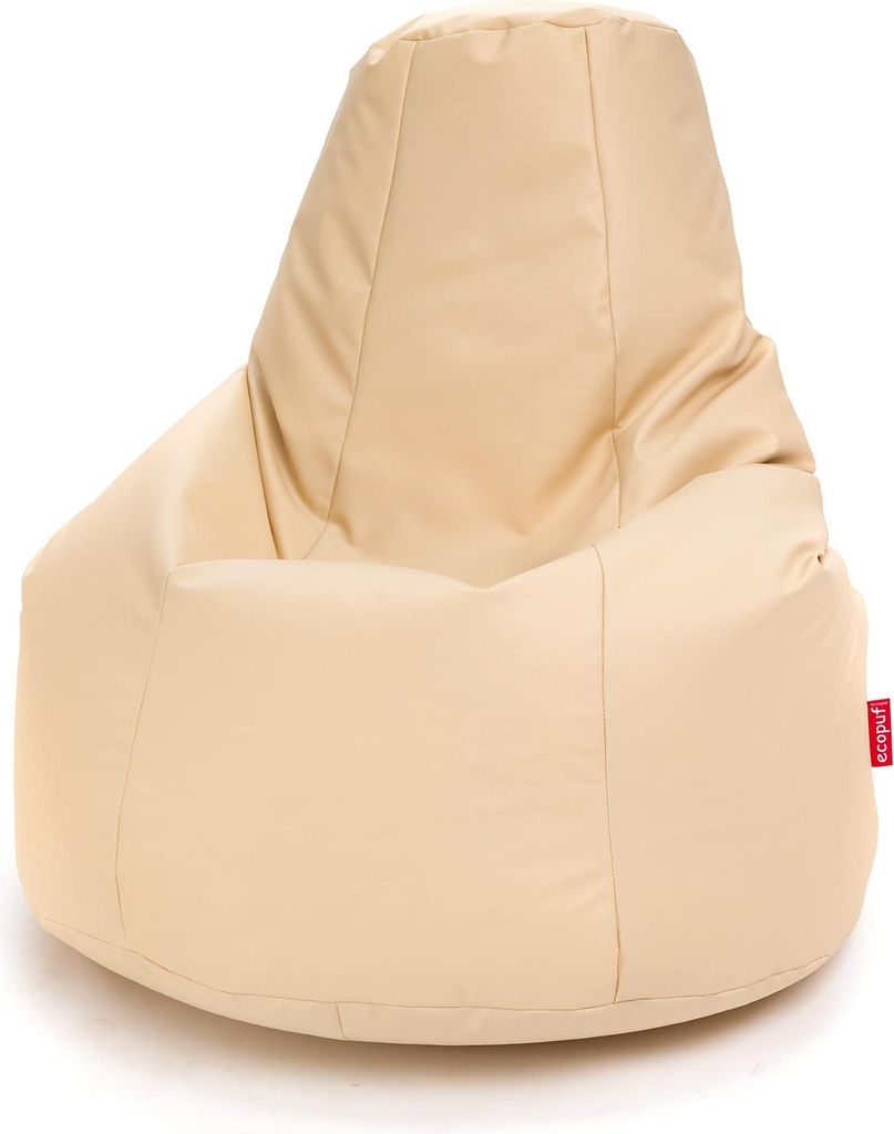 Ecopuf, Active, Sitzsack Pouf, Sack Poufsessel Pufsack, 90x130 cm, Elfenbein E2