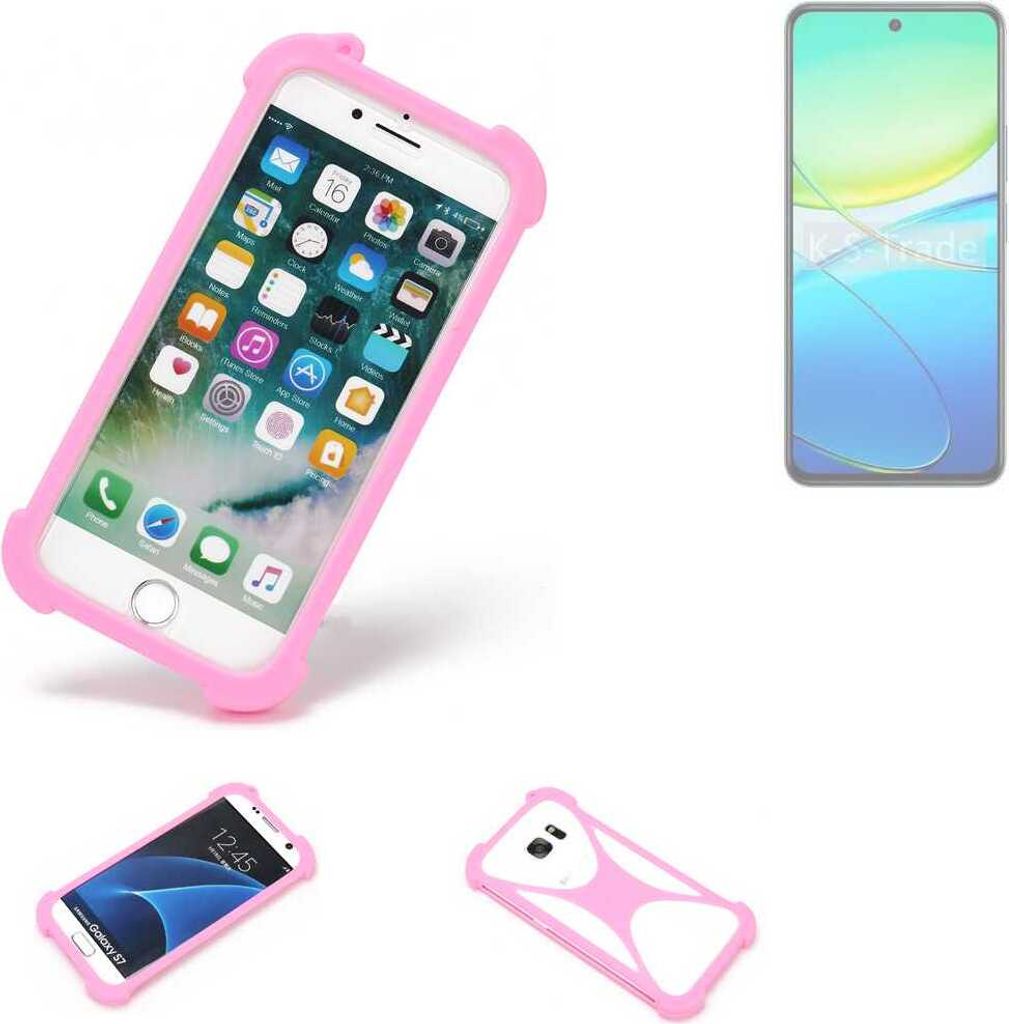 K-S-Trade Handy Hülle kompatibel mit Vivo Y38 5G Schutz Hülle Bumper Silikon Schutz Hülle Cover Case Silikoncase Silikonbumper TPU Softcase