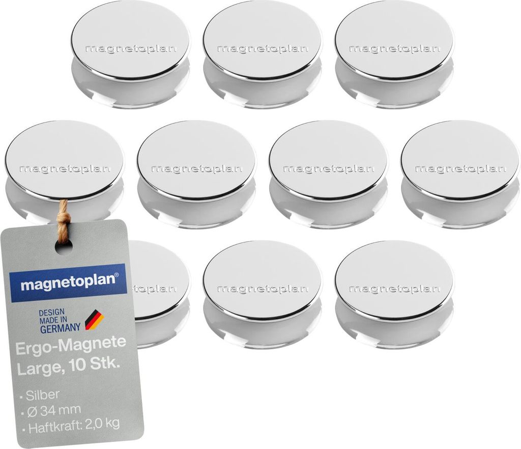 Magnetoplan Ergo large Magnete silber 34mm 10St