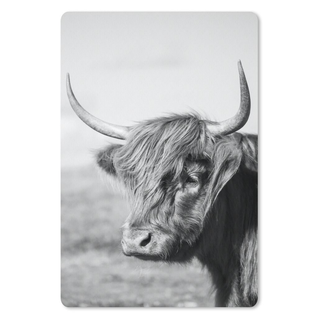 MuchoWow Mauspad Mousepad Schottischer Highlander - Tiere - Schwarz - Weiß 18x27 cm - Mousepads - Maus Mat - Pad - Mausunterlage