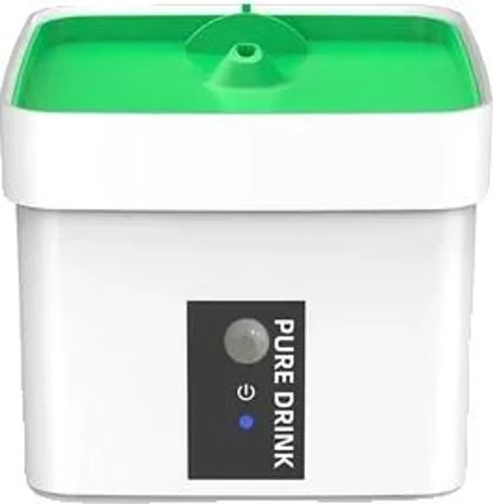 Erogatore d'acqua per animali domestici, funzioni intelligenti, uscita regolabile, colore verde, senza sensore con UVC