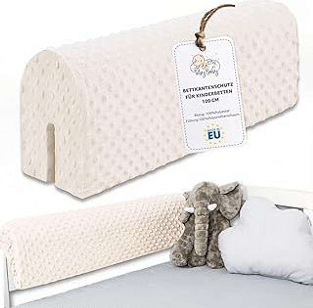 Bettkantenschutz für Kinderbetten 120 cm - Schutz für Bettrahmen Baby Bett rausfallschutz für boxspringbett bettgitter mit Bezug Kantenschutz Ki...
