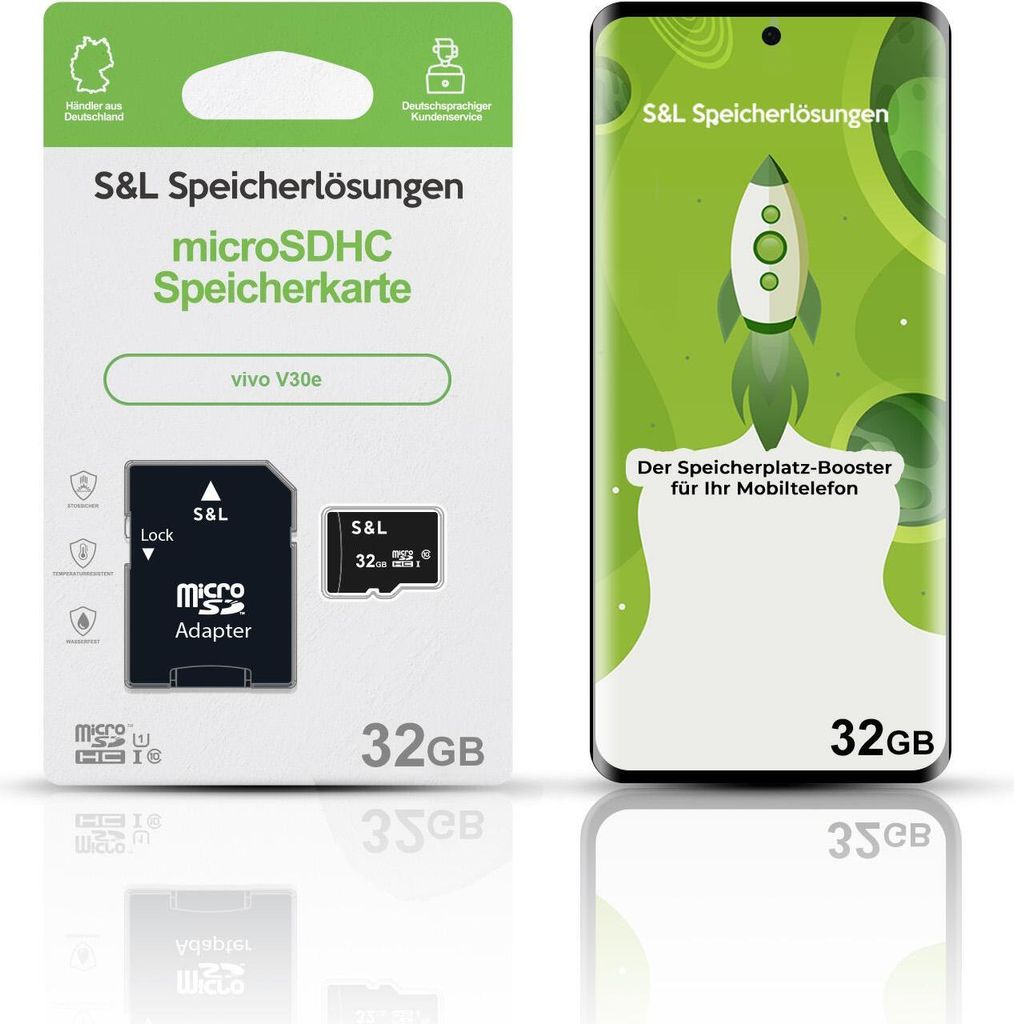 microSD Speicherkarte S&L für vivo V30e - Speicherkapazität: 32 GB