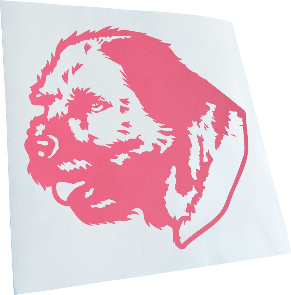 Kiwistar - Autoaufkleber - Border Terrier Hund - Hellrosa - 50x45cm - Aufkleber für Auto, Laptop, Fahrrad, LKW, Motorrad mehrfarbig JDM Decal Racing