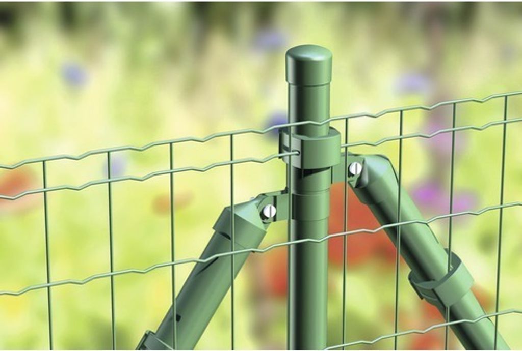 Alberts Fix-Clip Pro Gartenzaun, Höhe 122 cm, Länge 25 m, Zaun-Komplettset mit Bodenhülsen, grün