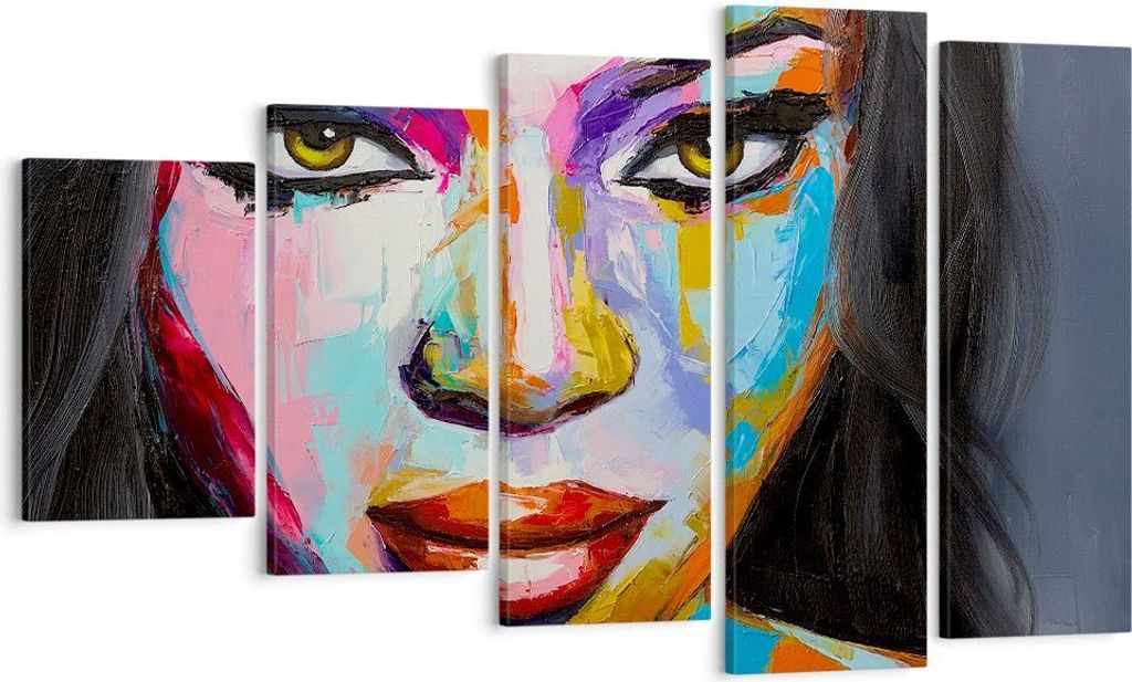 Bild auf Leinwand - Leinwandbild - Mädchen Gesicht - 100x60cm - Wand Bild - Wanddeko - Wandbilder - Leinwanddruck - Bilder - Kunstdruck - Wanddeko...