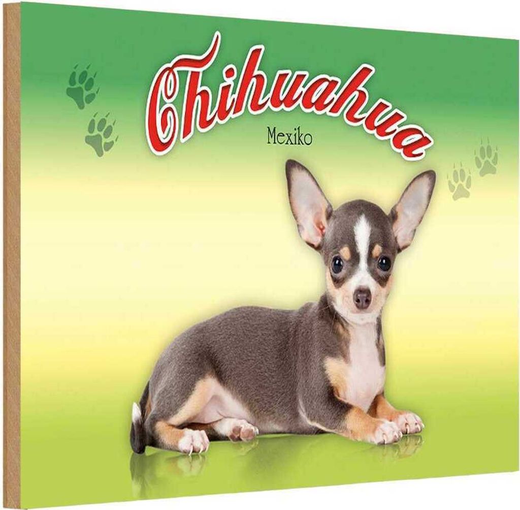 vianmo Holzschild 20x30 cm Hund Chihuahua Mexiko Tier Haustier