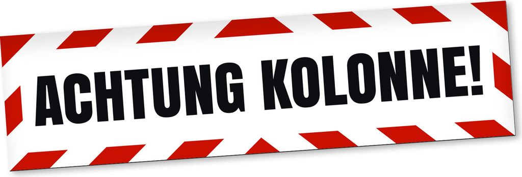 PantherPixel Achtung Kolonne Magnetschild Auto LKW Kolonnenverkehr Magnetfolie Geschenkidee 30 x 8 cm REFLEKTIEREND